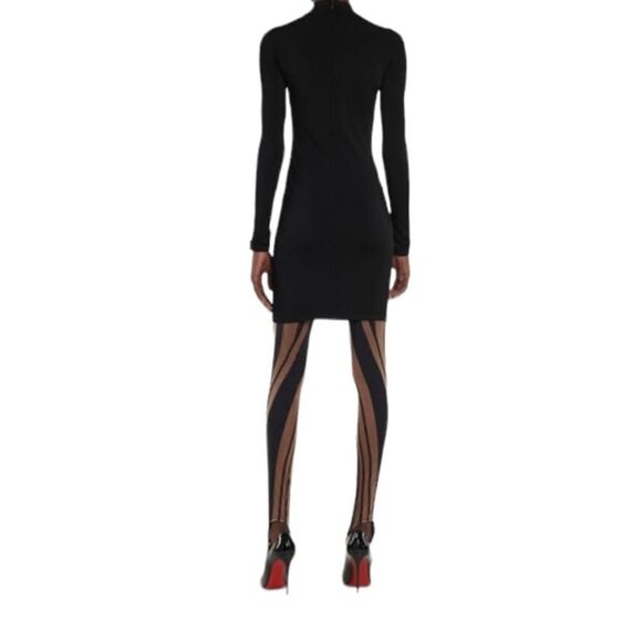Mugler Mesh Panel Bodycon Dress - Picture 3 of 10